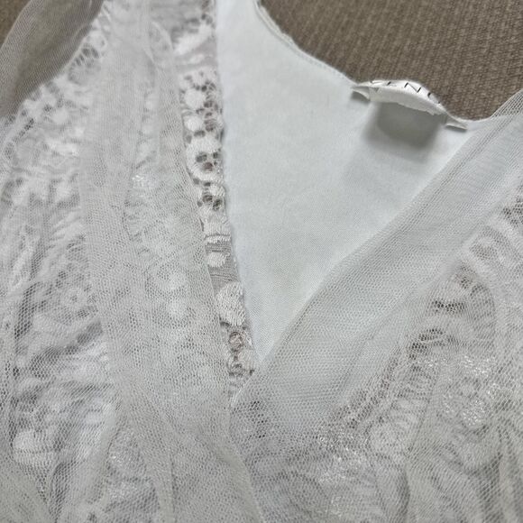 Venus White Fairy Grunge Y2K Fitted Lace Tulle Stretch Tank Top XS Cottage Boho - Picture 6 of 6